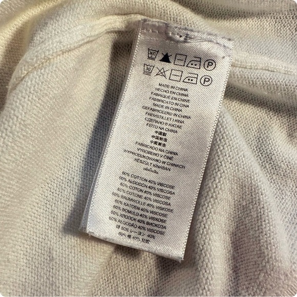 MICHAEL Michael Kors Ivory / White V-Neck Poncho With Gold Ring Embellishments - Picture 6 of 11